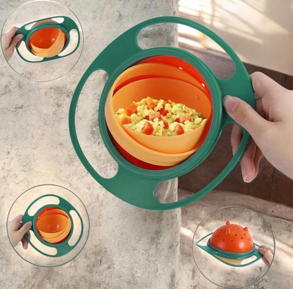 Gyro Bowl for Toddlers-Baby,Non Spill Resistant Bowls for Toddlers with Lid and Rotations,Magic Bowl-360 Rotating for Kids,Container Mess Free Snack Bowls,Multi Colour,1 pcs