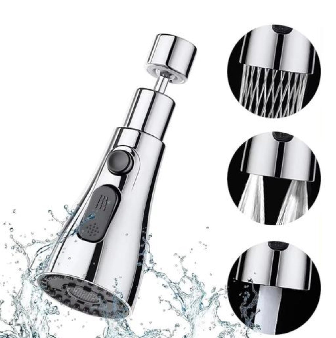 Homes 360° Rotating Kitchen Tap Extender with 3-Mode Spray | Flexible Faucet Attachment | Splash-Proof Water-Saving Nozzle for Kitchen Sink & Wash Basin - Upgrade Your Kitchen