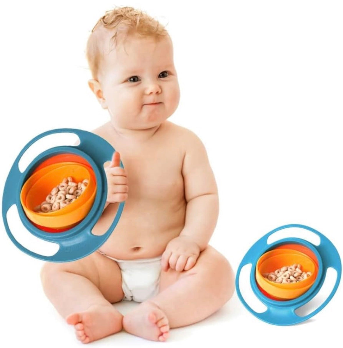 Gyro Bowl for Toddlers-Baby,Non Spill Resistant Bowls for Toddlers with Lid and Rotations,Magic Bowl-360 Rotating for Kids,Container Mess Free Snack Bowls,Multi Colour,1 pcs