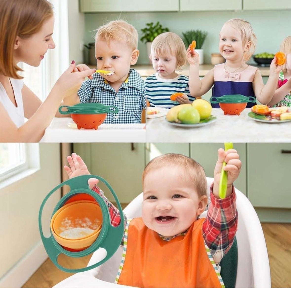 Gyro Bowl for Toddlers-Baby,Non Spill Resistant Bowls for Toddlers with Lid and Rotations,Magic Bowl-360 Rotating for Kids,Container Mess Free Snack Bowls,Multi Colour,1 pcs