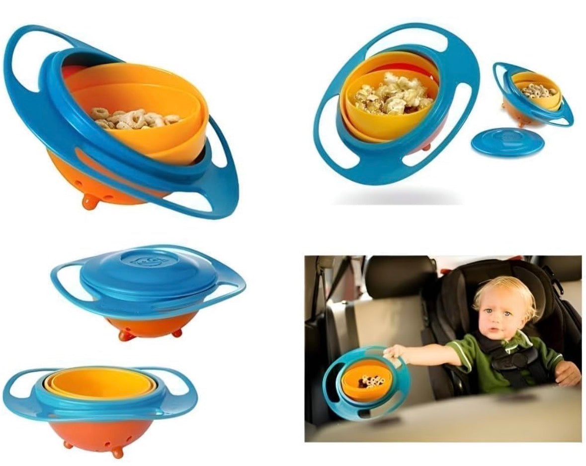 Gyro Bowl for Toddlers-Baby,Non Spill Resistant Bowls for Toddlers with Lid and Rotations,Magic Bowl-360 Rotating for Kids,Container Mess Free Snack Bowls,Multi Colour,1 pcs