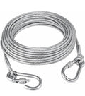 5 Meters Heavy Duty 4mm PVC Coated Steel Clothesline Wire Ideal for Home Use, Adjustable U-Clamps, Rustproof Anti-Sag, with Carabiner Hooks (Wall Hooks Not Included)
